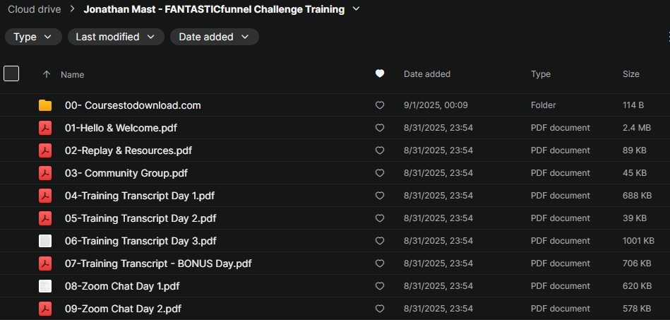 Jonathan Mast - FANTASTICfunnel Challenge Training